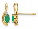 Natural Emerald Earrings 1/3 Carat (ctw) in 14K Yellow  Gold